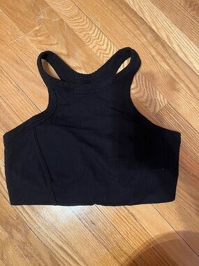 lululemon athletica Black Ribbed High-Neck Crop Tank